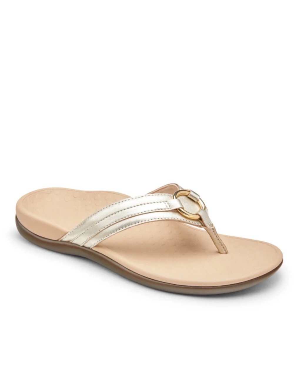 Vionic Tide Aloe Champagne Leather sandals Size 8